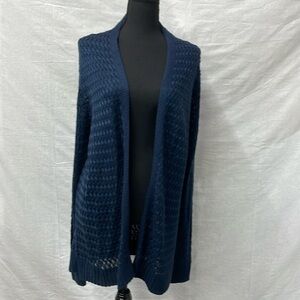 John Paul Richard navy blue cardigan sweater, long in size Large